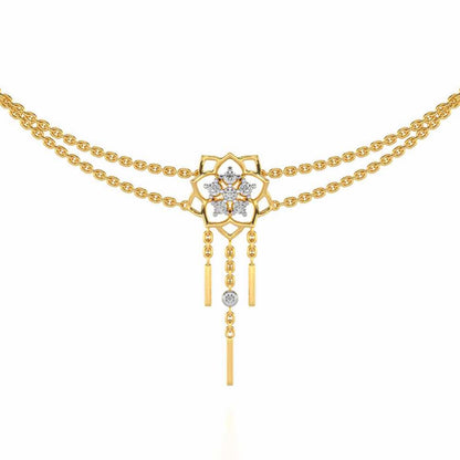 Scarlet Lotus Silver Necklace - Yellow Gold - Image 1