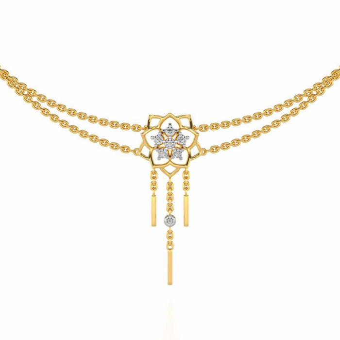 Scarlet Lotus Silver Necklace - Yellow Gold - Image 1