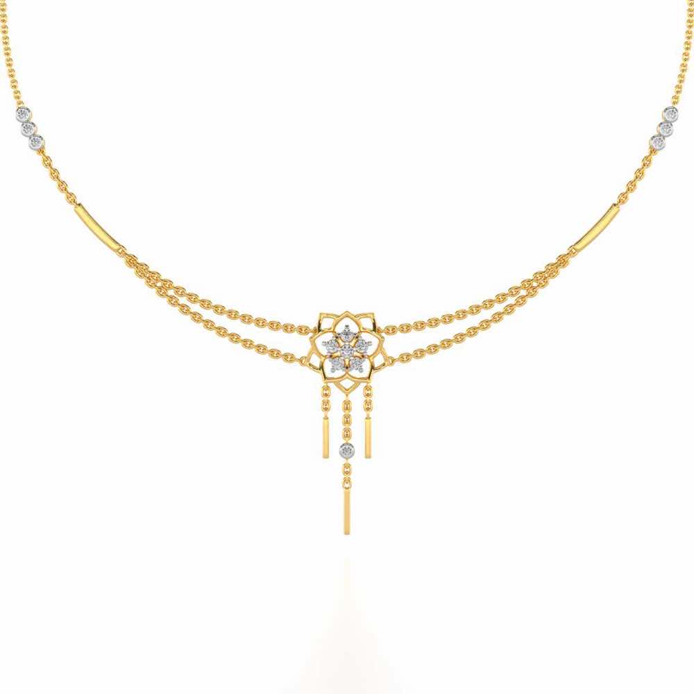 Scarlet Lotus Silver Necklace - Yellow Gold - Image 2