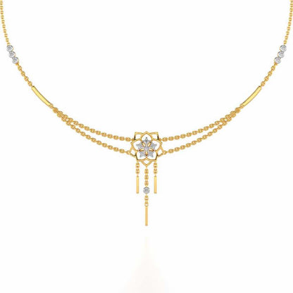 Scarlet Lotus Silver Necklace - Yellow Gold - Image 2