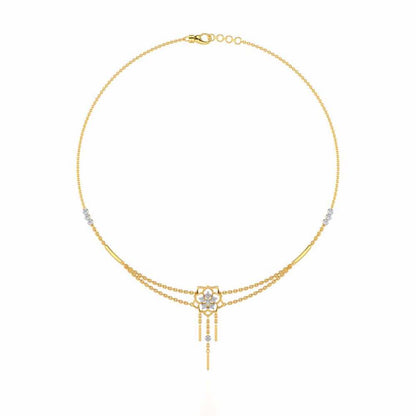 Scarlet Lotus Silver Necklace - Yellow Gold - Image 3