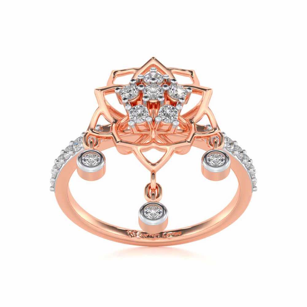 Scarlet Lotus Silver Ring - Rose Gold - Image 2