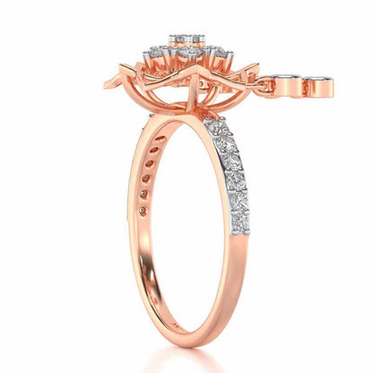 Scarlet Lotus Silver Ring - Rose Gold - Image 4