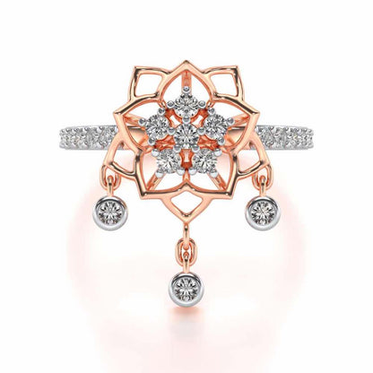 Scarlet Lotus Silver Ring - Rose Gold - Image 5