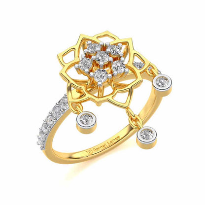 Scarlet Lotus Silver Ring - Yellow Gold - Image 1