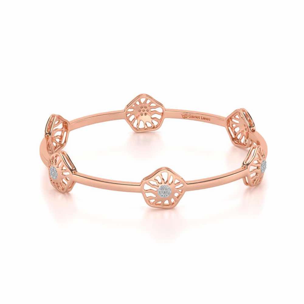 Scintillate Silver Bangles - Rose Gold - Image 2