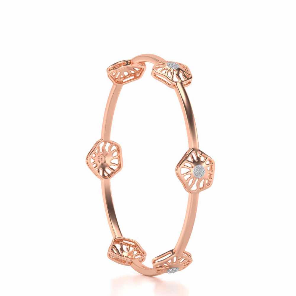 Scintillate Silver Bangles - Rose Gold - Image 3