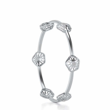 Scintillate Silver Bangles - White Gold - Image 3