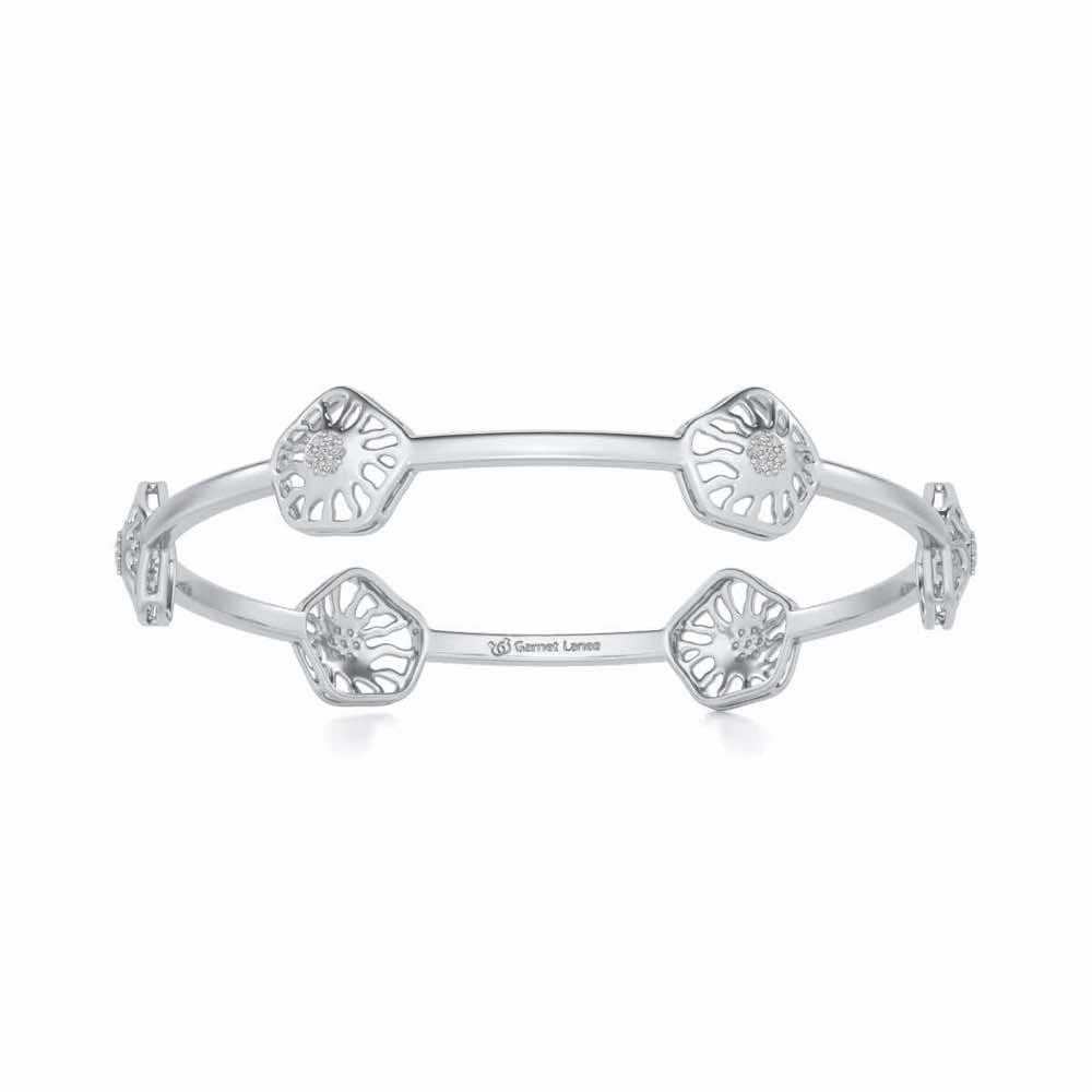 Scintillate Silver Bangles - White Gold - Image 4