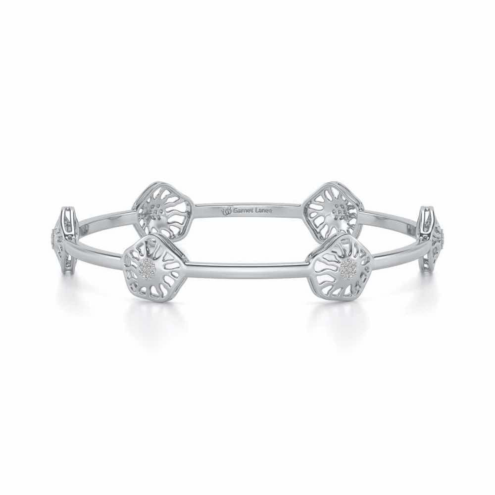 Scintillate Silver Bangles - White Gold - Image 5