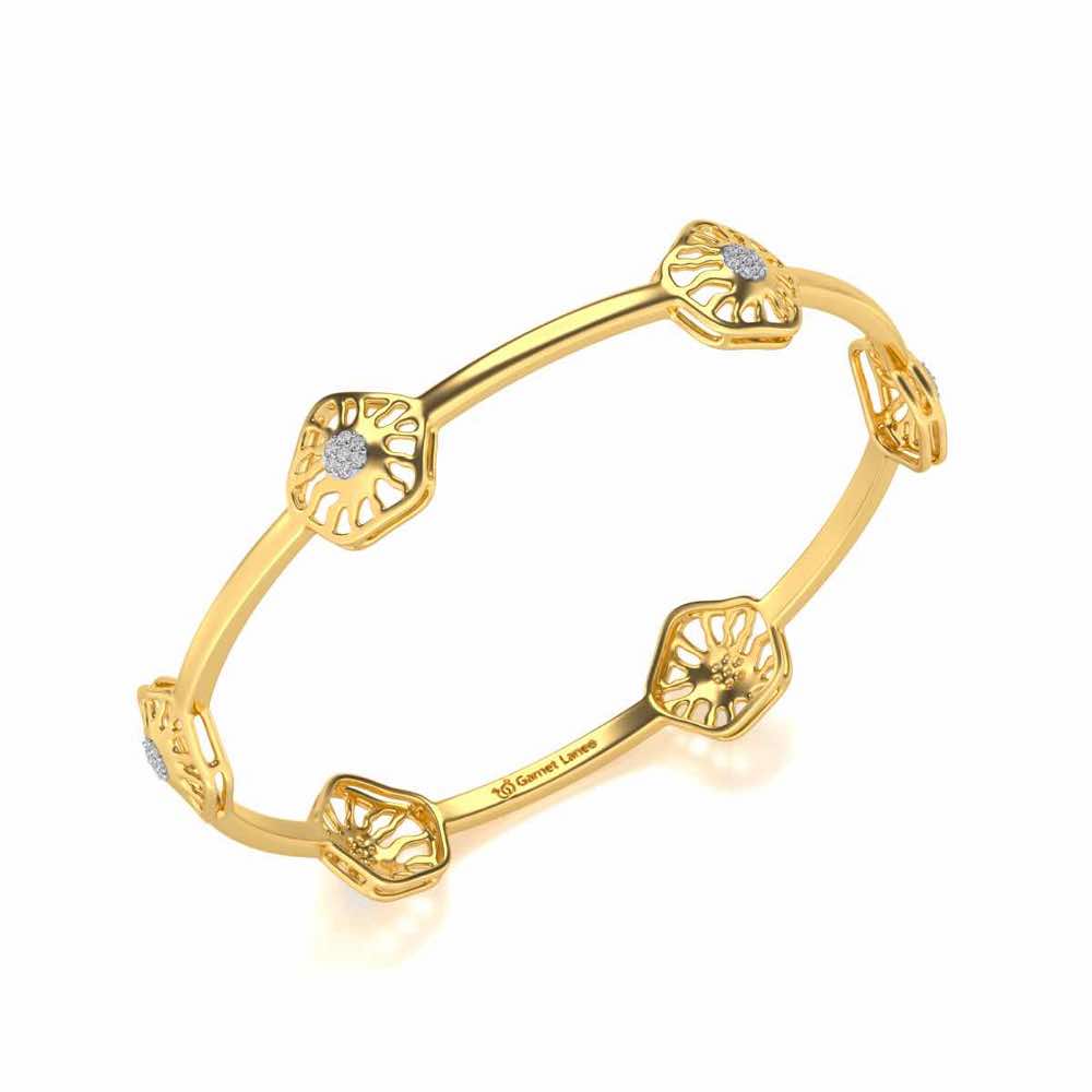 Scintillate Silver Bangles - Yellow Gold - Image 1