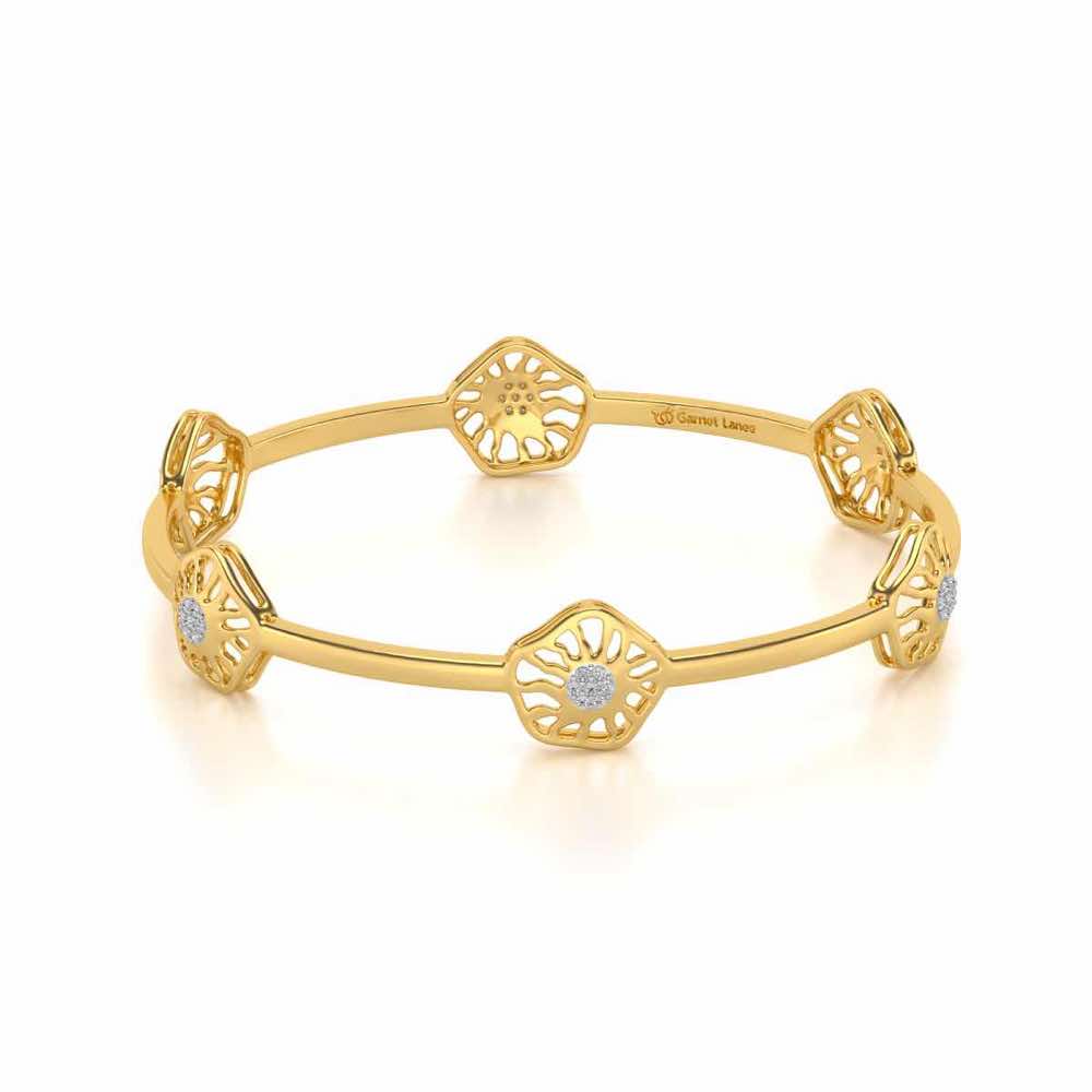 Scintillate Silver Bangles - Yellow Gold - Image 2