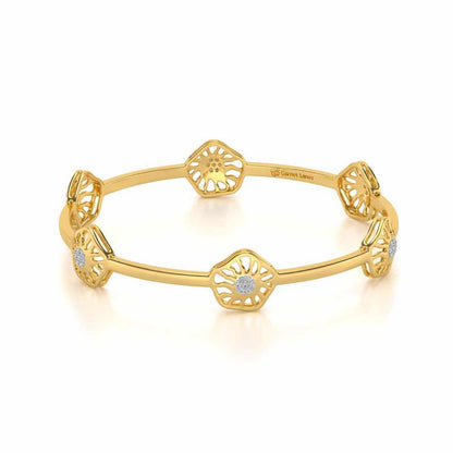 Scintillate Silver Bangles - Yellow Gold - Image 2