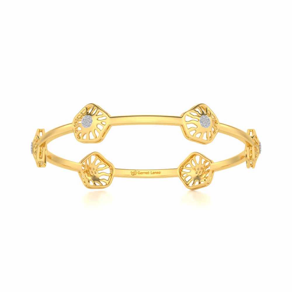 Scintillate Silver Bangles - Yellow Gold - Image 4
