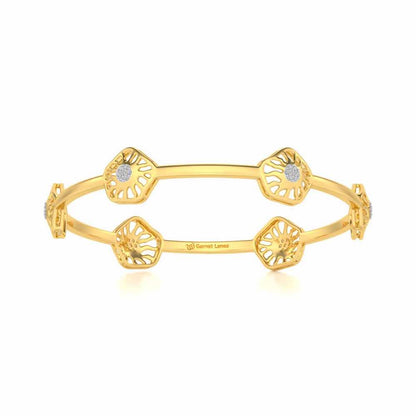 Scintillate Silver Bangles - Yellow Gold - Image 4