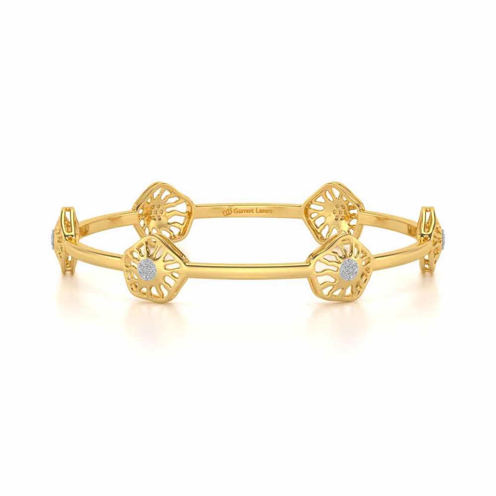 Scintillate Silver Bangles - Yellow Gold - Image 5