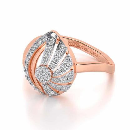 Scintillating Rays Silver Ring - Rose Gold - Image 2