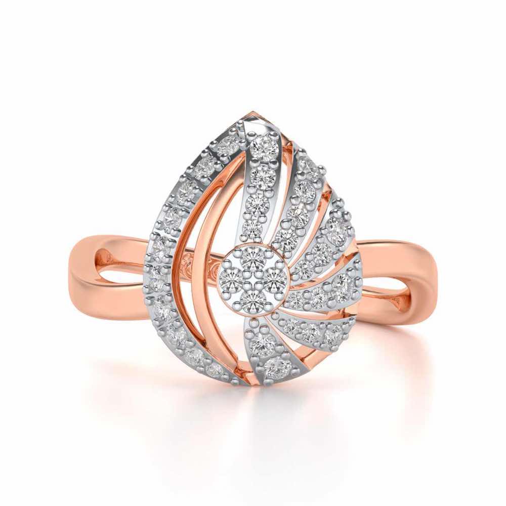 Scintillating Rays Silver Ring - Rose Gold - Image 4