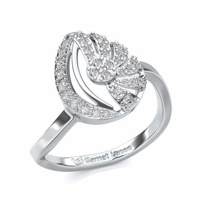 Scintillating Rays Silver Ring - White Gold - Image 1