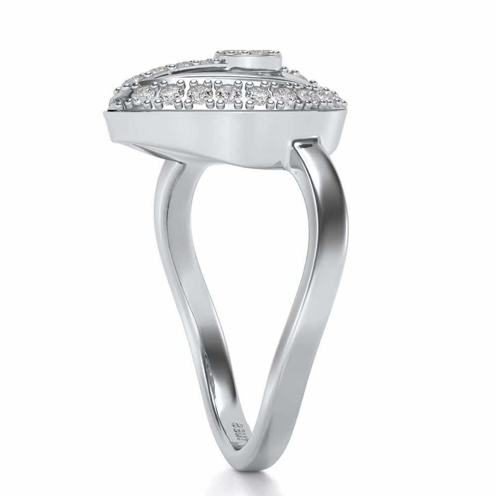 Scintillating Rays Silver Ring - White Gold - Image 3