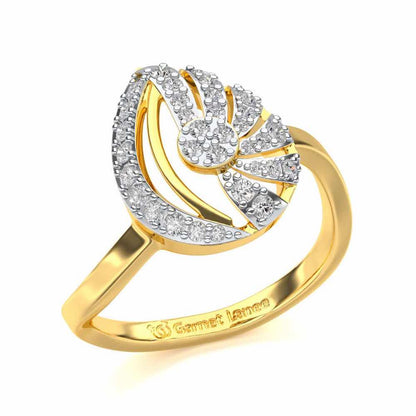 Scintillating Rays Silver Ring - Yellow Gold - Image 1