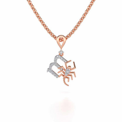 Scorpian Silver Pendant - Rose Gold - Image 2