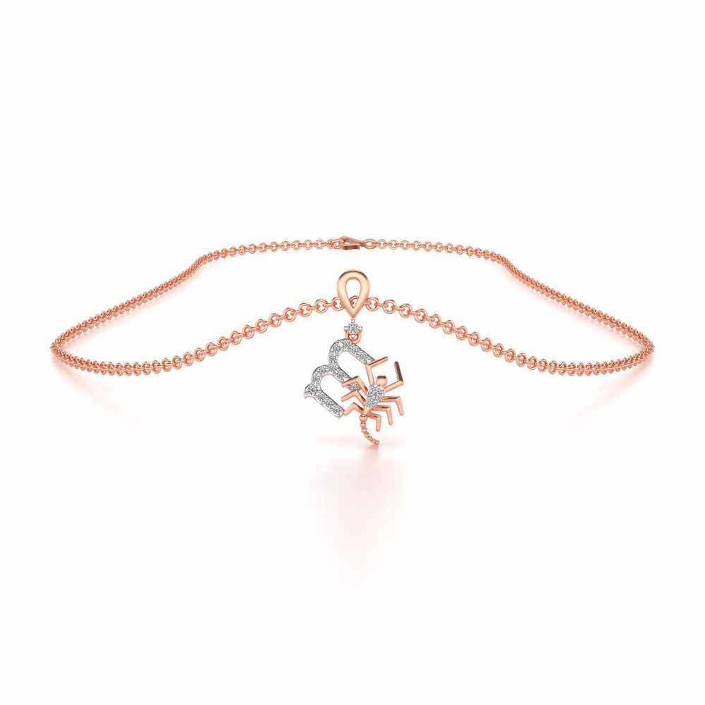 Scorpian Silver Pendant - Rose Gold - Image 3
