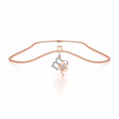 Scorpian Silver Pendant - Rose Gold - Image 3