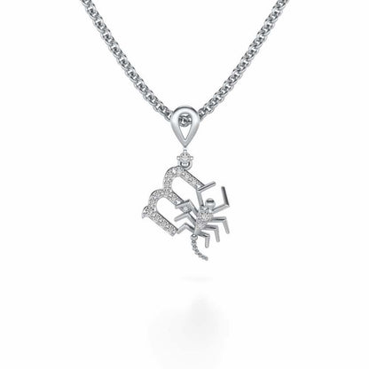Scorpian Silver Pendant - White Gold - Image 2