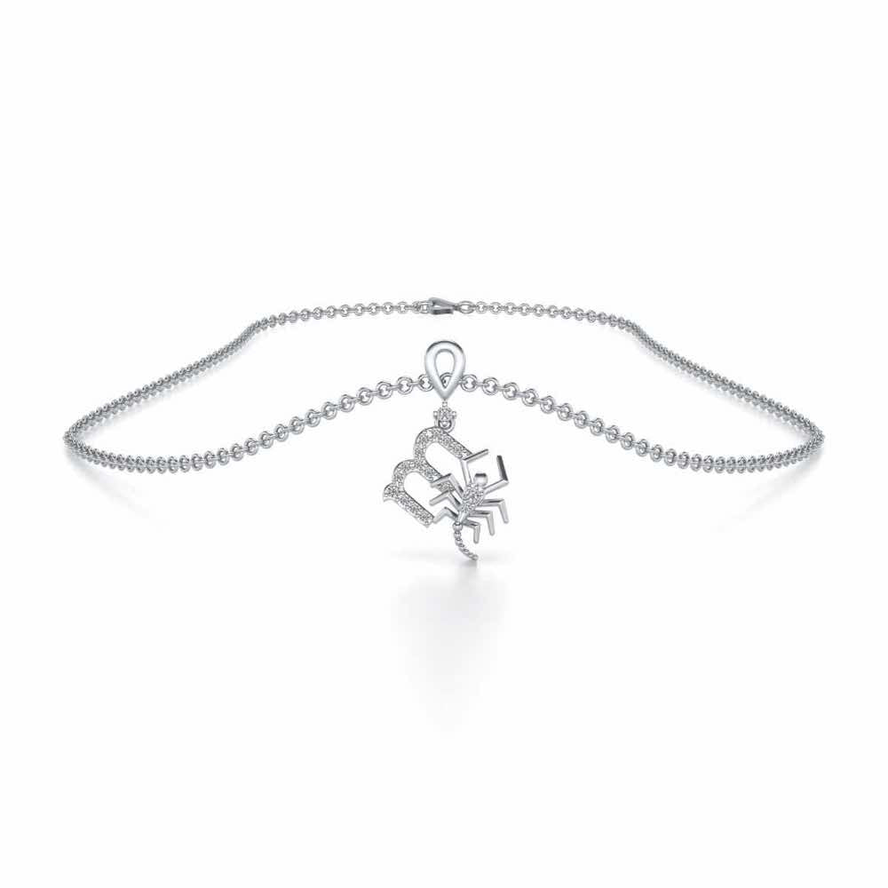 Scorpian Silver Pendant - White Gold - Image 3