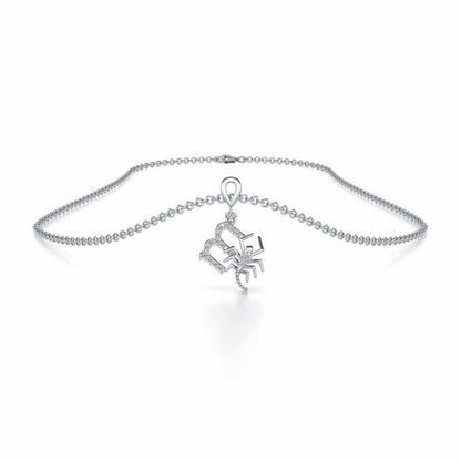 Scorpian Silver Pendant - White Gold - Image 3