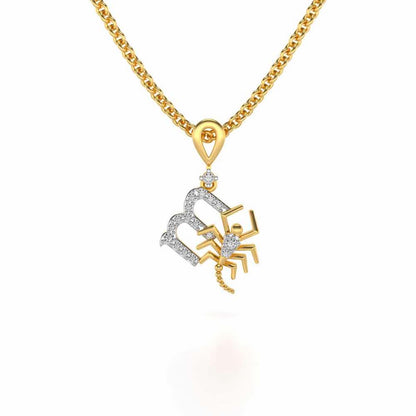 Scorpian Silver Pendant - Yellow Gold - Image 2