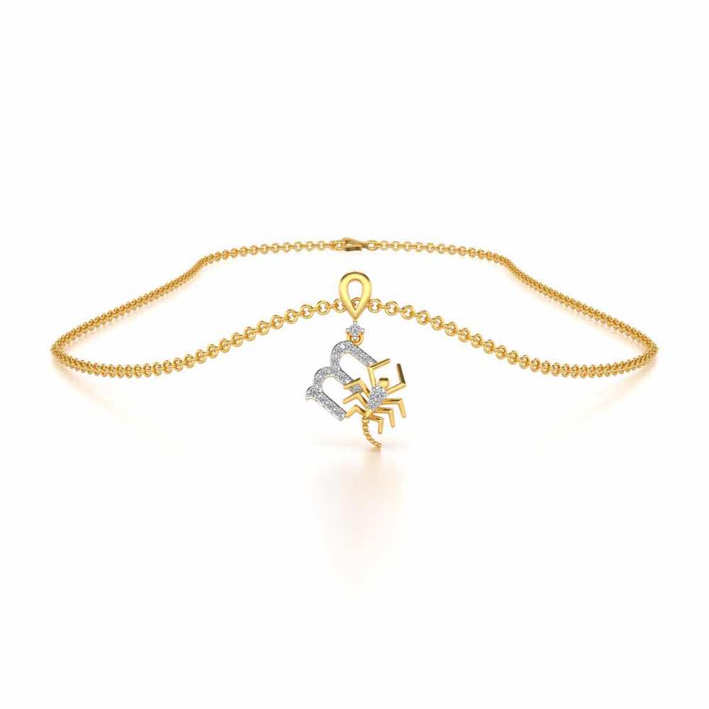 Scorpian Silver Pendant - Yellow Gold - Image 3