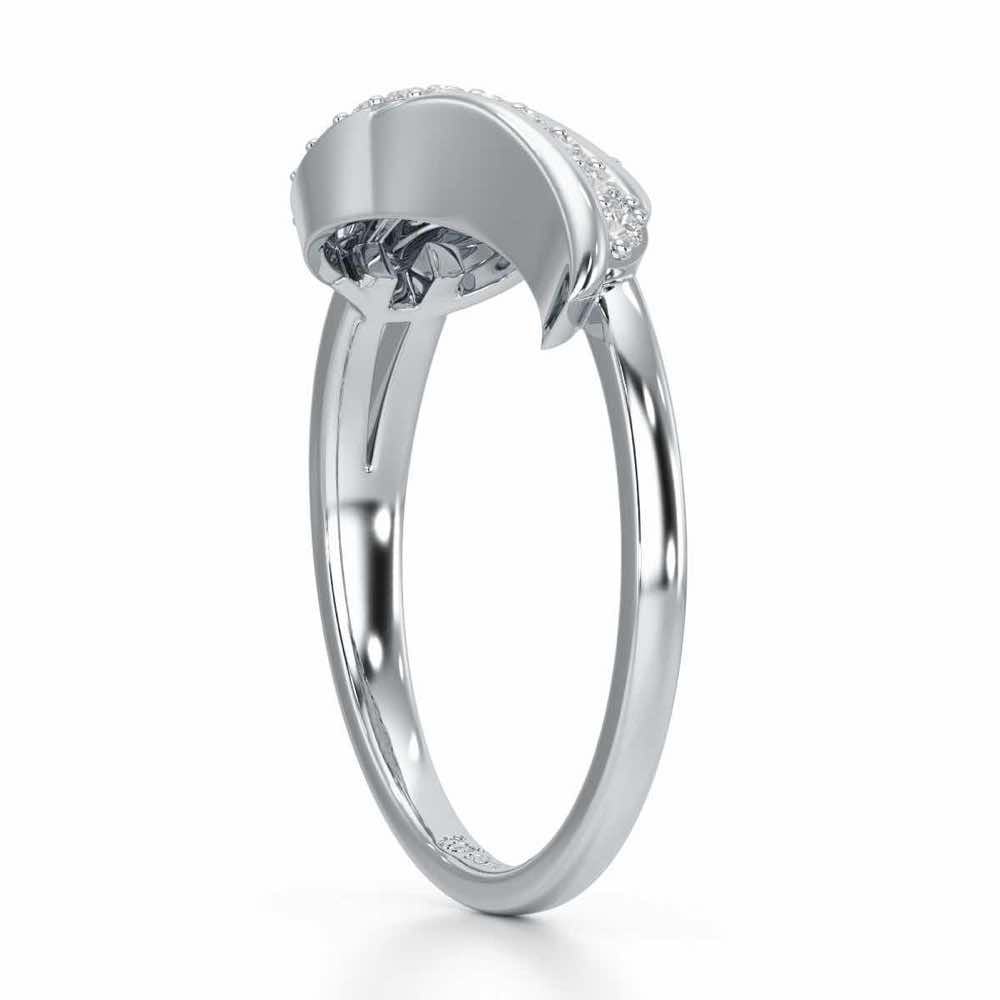 Secret Sparkle Silver Ring - White Gold - Image 3