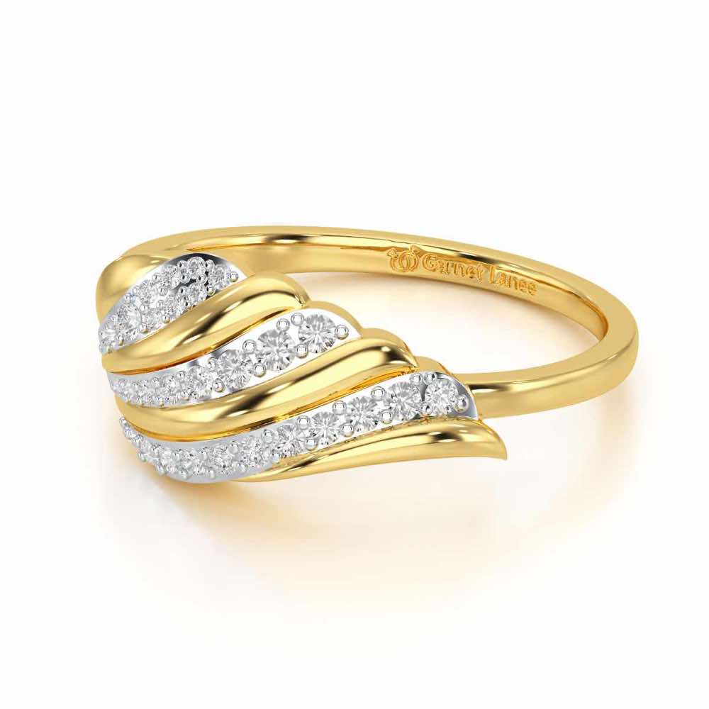 Secret Sparkle Silver Ring - Yellow Gold - Image 2