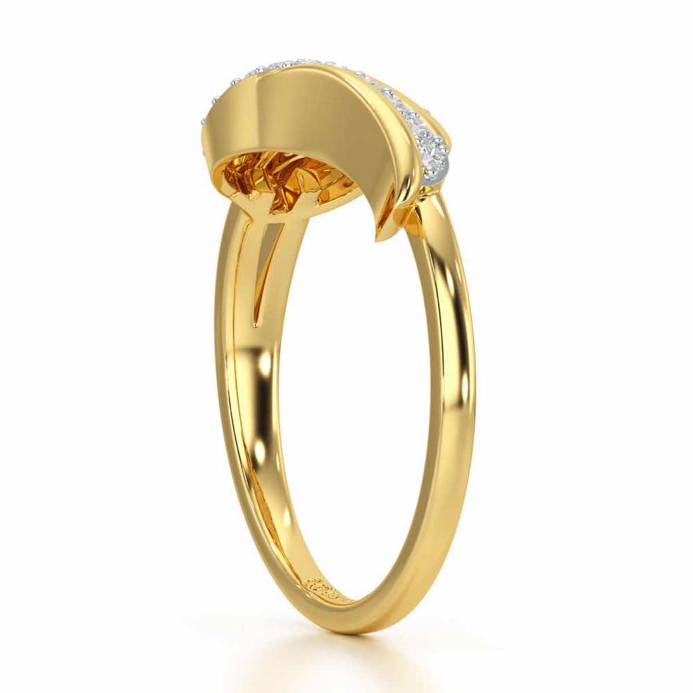 Secret Sparkle Silver Ring - Yellow Gold - Image 3