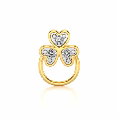 Secured By Hearts Silver Nosepin - Yellow Gold - Image 2