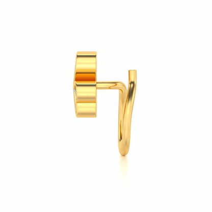 Secured By Hearts Silver Nosepin - Yellow Gold - Image 4