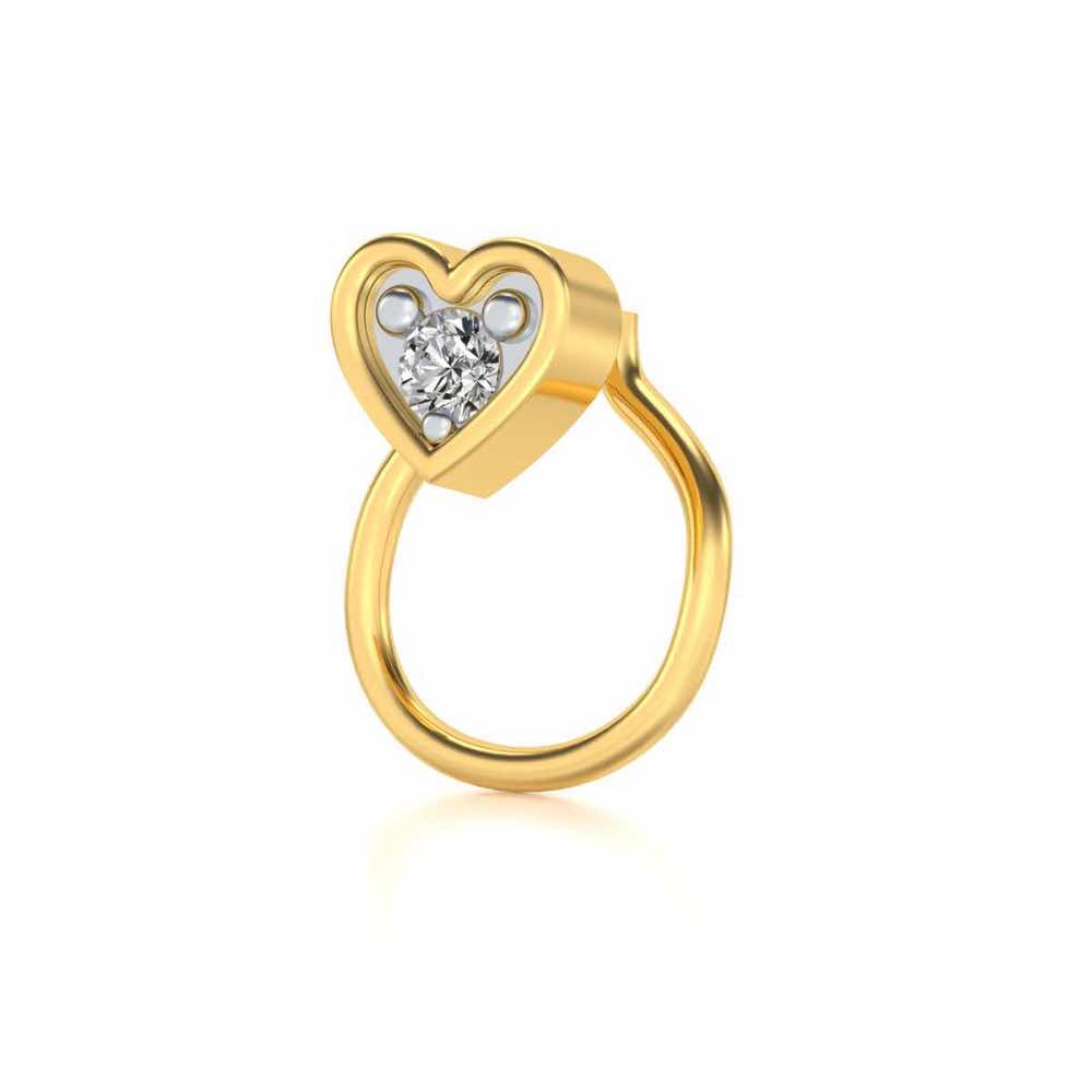Secured Gem Silver Nosepin - Yellow Gold - Image 1
