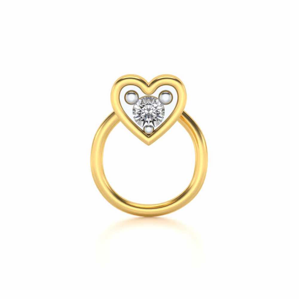 Secured Gem Silver Nosepin - Yellow Gold - Image 2