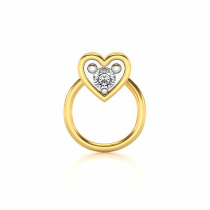 Secured Gem Silver Nosepin - Yellow Gold - Image 2