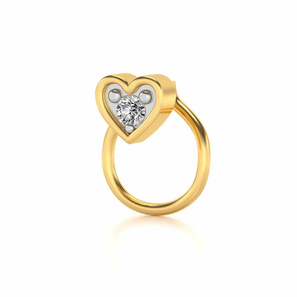 Secured Gem Silver Nosepin - Yellow Gold - Image 3