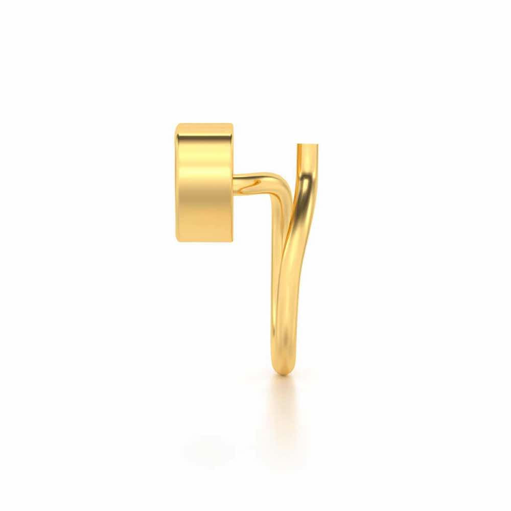 Secured Gem Silver Nosepin - Yellow Gold - Image 4