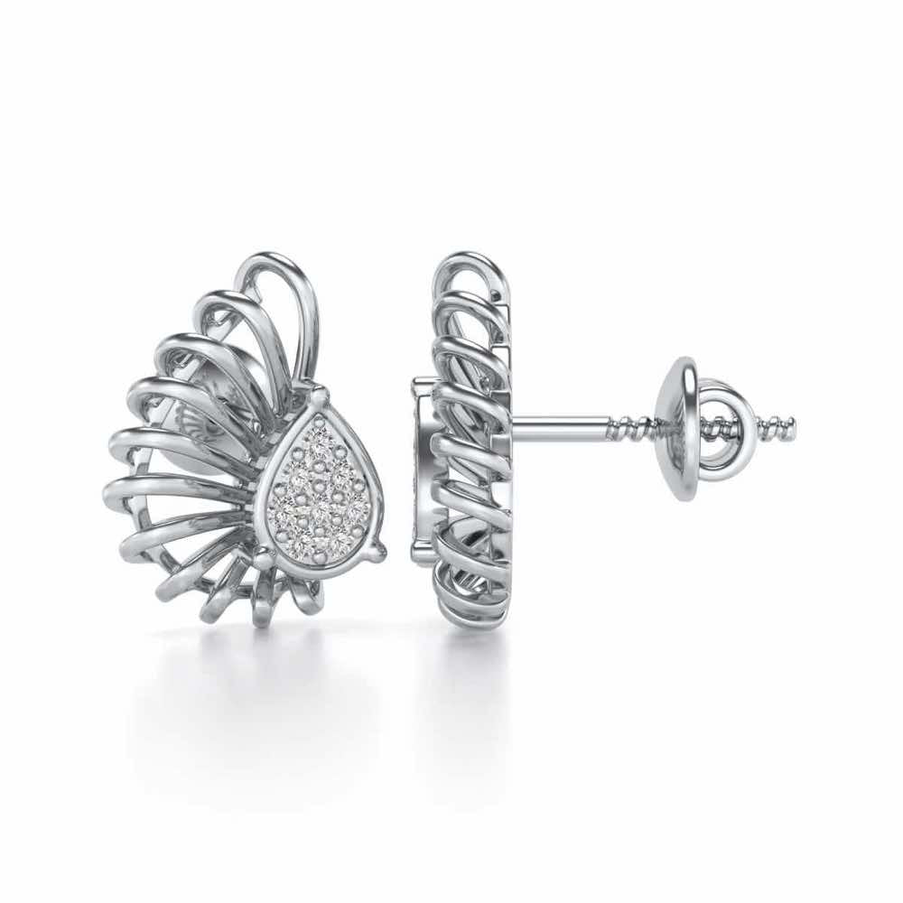 Seduisante Silver Studs - White Gold - Image 4