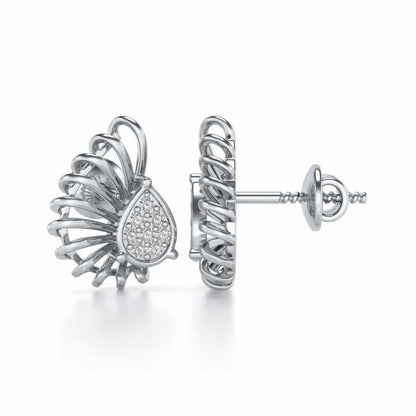 Seduisante Silver Studs - White Gold - Image 4