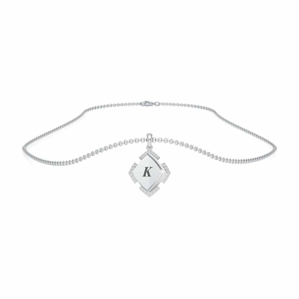 See You Here Silver Pendant_ - White Gold - Image 3