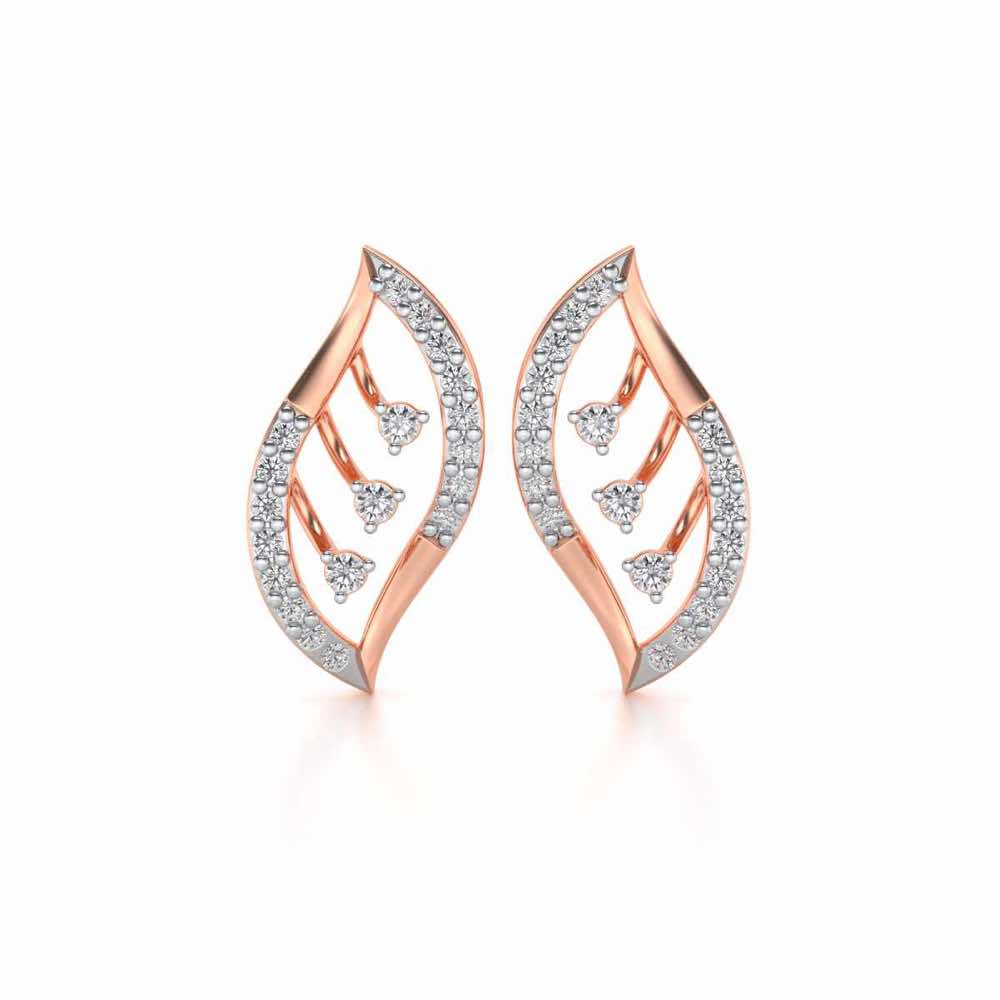 Seed Shine Silver Earrings - Rose Gold - Image 1