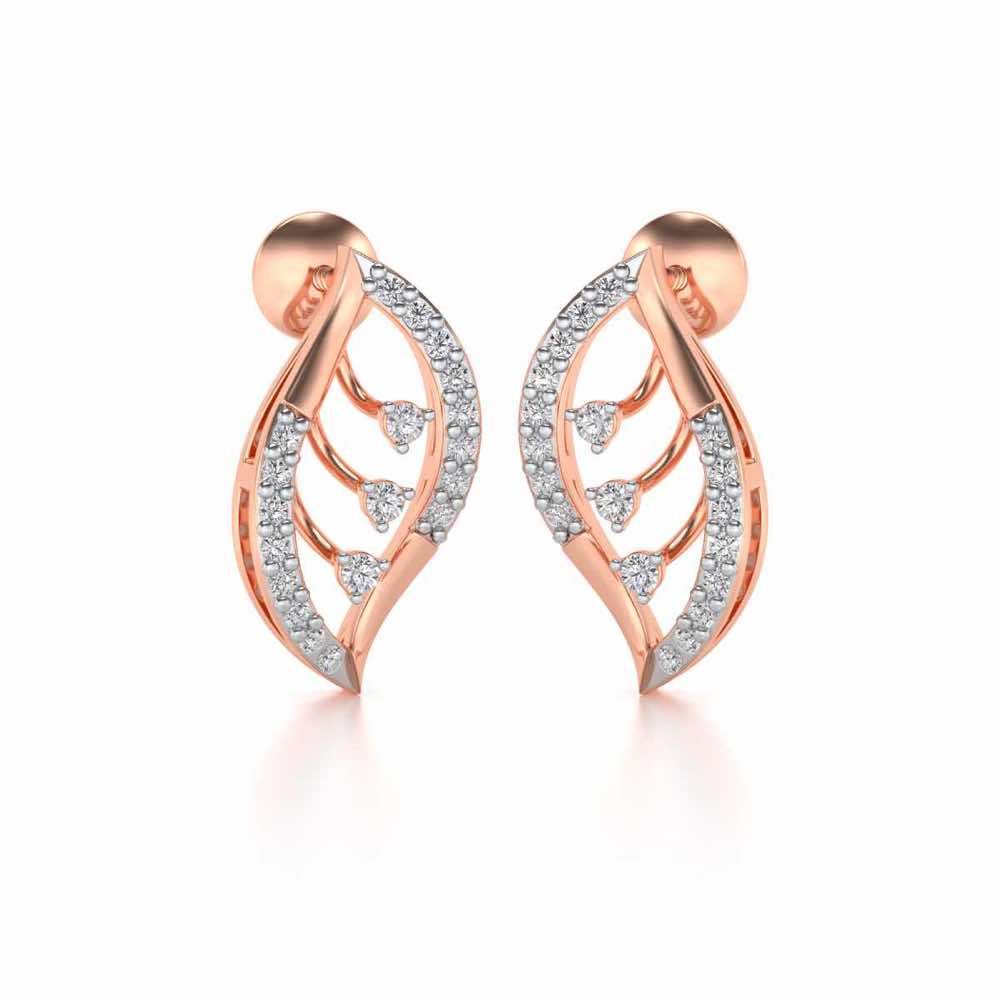 Seed Shine Silver Earrings - Rose Gold - Image 2