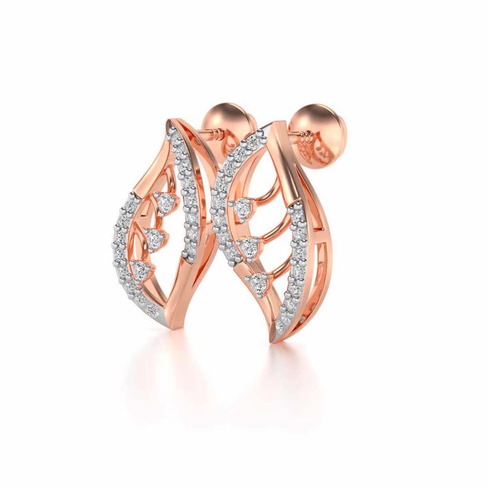 Seed Shine Silver Earrings - Rose Gold - Image 3