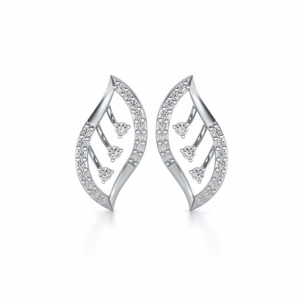 Seed Shine Silver Earrings - White Gold - Image 1